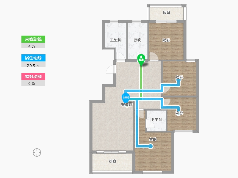 安徽省-黄山市-富宸·祥园小区-101.46-户型库-动静线