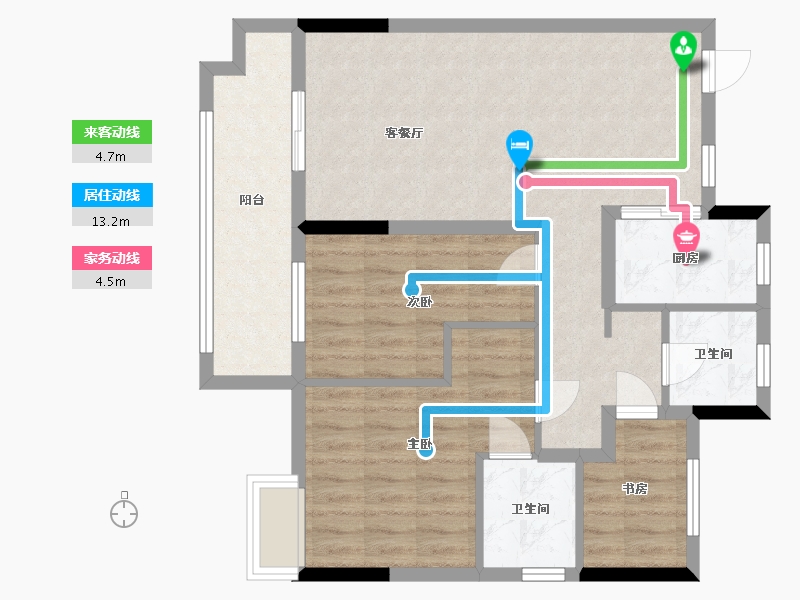 江苏省-南通市-中梁首府壹号-89.80-户型库-动静线