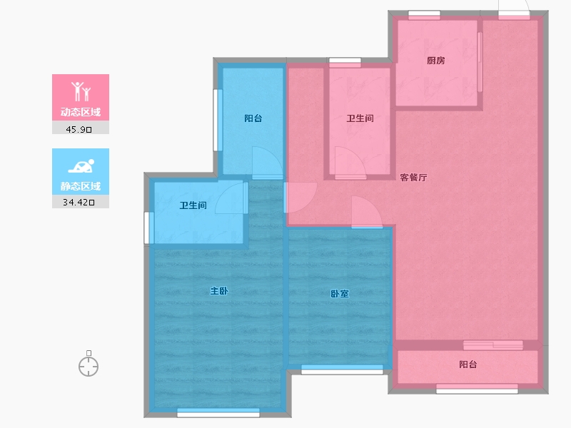 广东省-深圳市-玺玥华府-70.83-户型库-动静分区