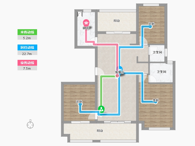 安徽省-亳州市-皖新江山樾-107.90-户型库-动静线