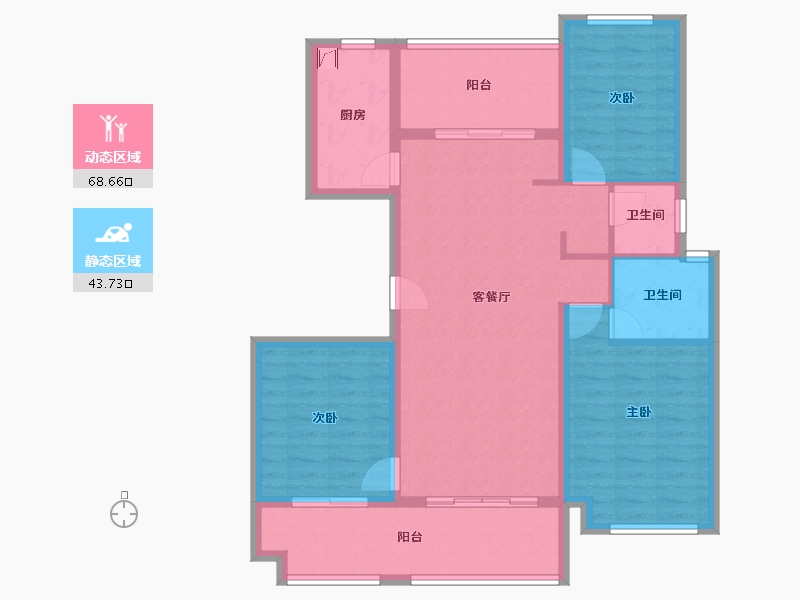 安徽省-亳州市-皖新江山樾-107.90-户型库-动静分区