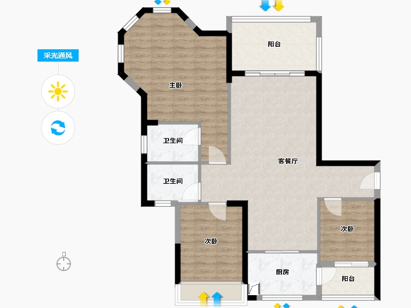 广东省-清远市-新亚山湖城-110.00-户型库-采光通风