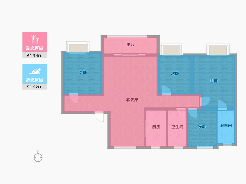 山东省-济南市-碧桂园公园上城-123.00-户型库-动静分区