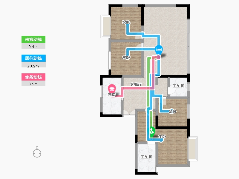 四川省-眉山市-通威城市森林花园-116.00-户型库-动静线