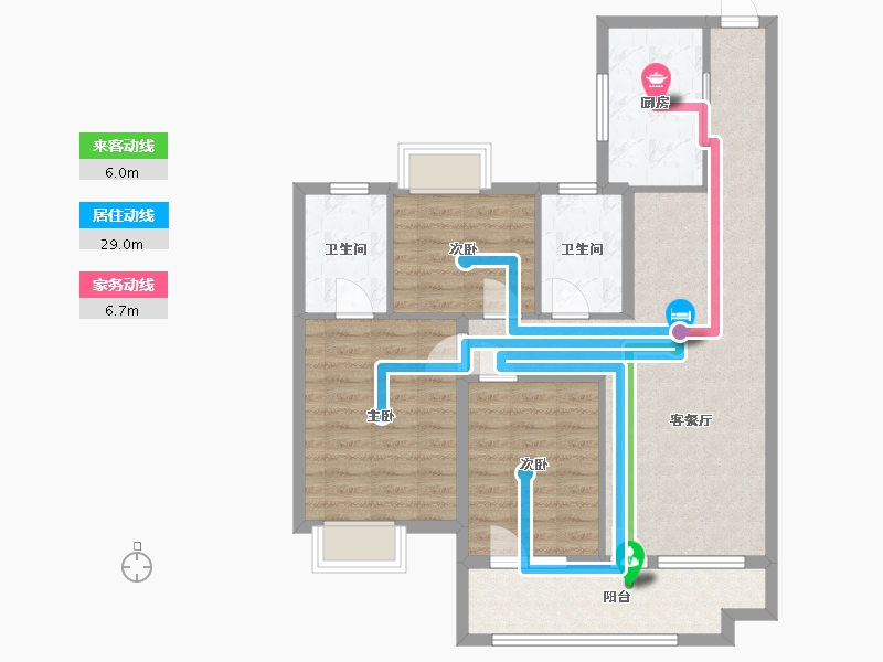 湖北省-襄阳市-雅居乐-88.00-户型库-动静线