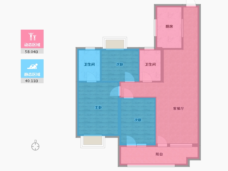 湖北省-襄阳市-雅居乐-88.00-户型库-动静分区