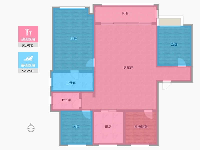 安徽省-合肥市-万科苏高新中央公园-110.00-户型库-动静分区