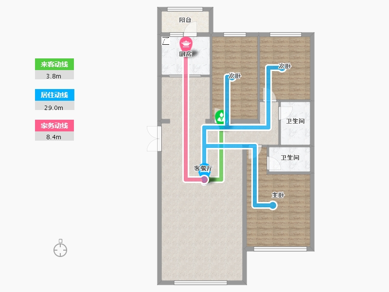 黑龙江省-佳木斯市-万公馆-128.00-户型库-动静线