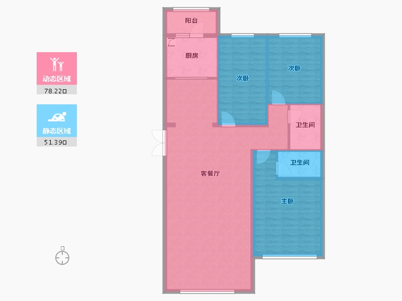 黑龙江省-佳木斯市-万公馆-128.00-户型库-动静分区