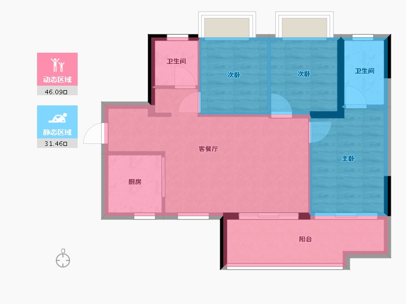 广东省-广州市-保利珑玥公馆-67.00-户型库-动静分区