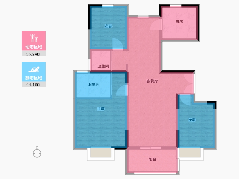 安徽省-安庆市-智慧城-90.00-户型库-动静分区