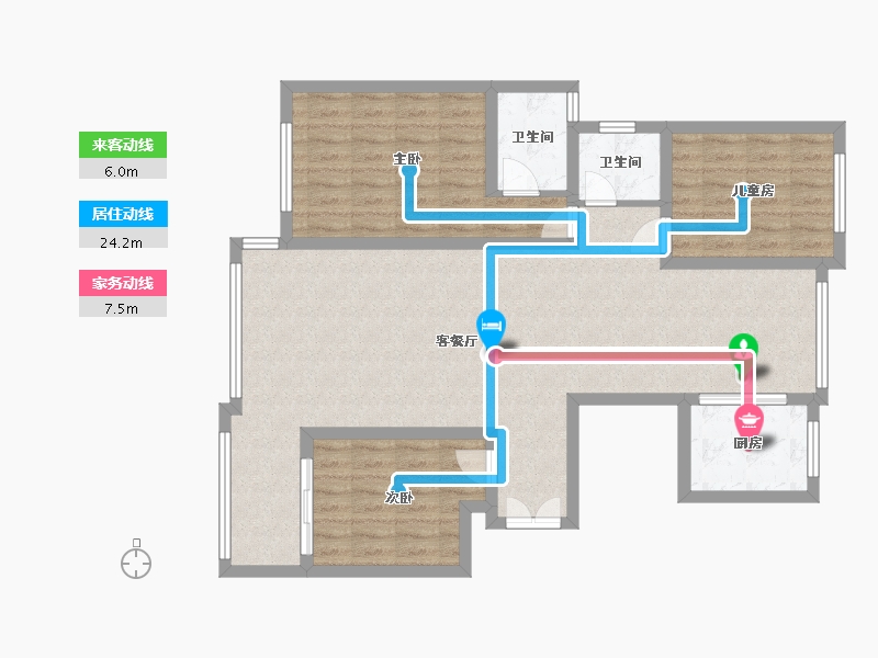 河南省-信阳市-天福如意城-133.00-户型库-动静线