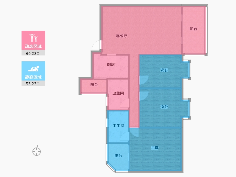 四川省-成都市-凯瑞花都-103.00-户型库-动静分区