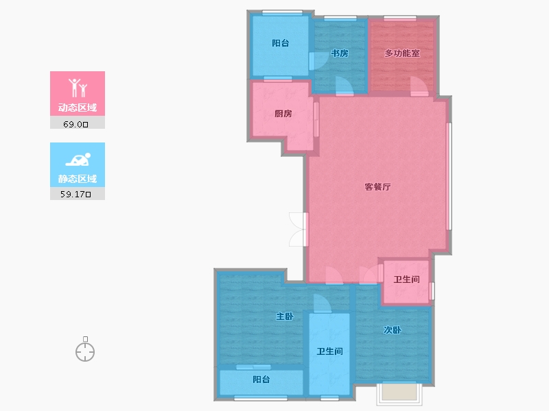 广东省-珠海市-九洲绿城·翠湖香山-125.24-户型库-动静分区