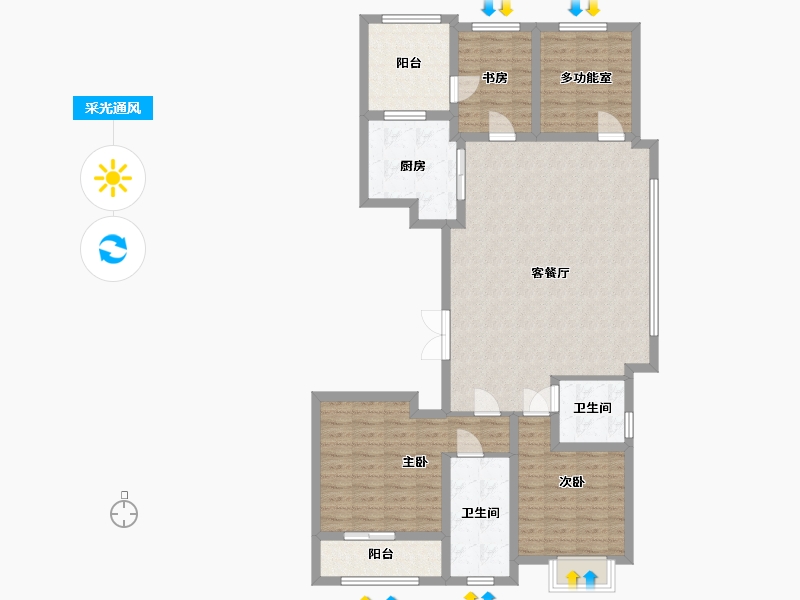 广东省-珠海市-九洲绿城·翠湖香山-125.24-户型库-采光通风