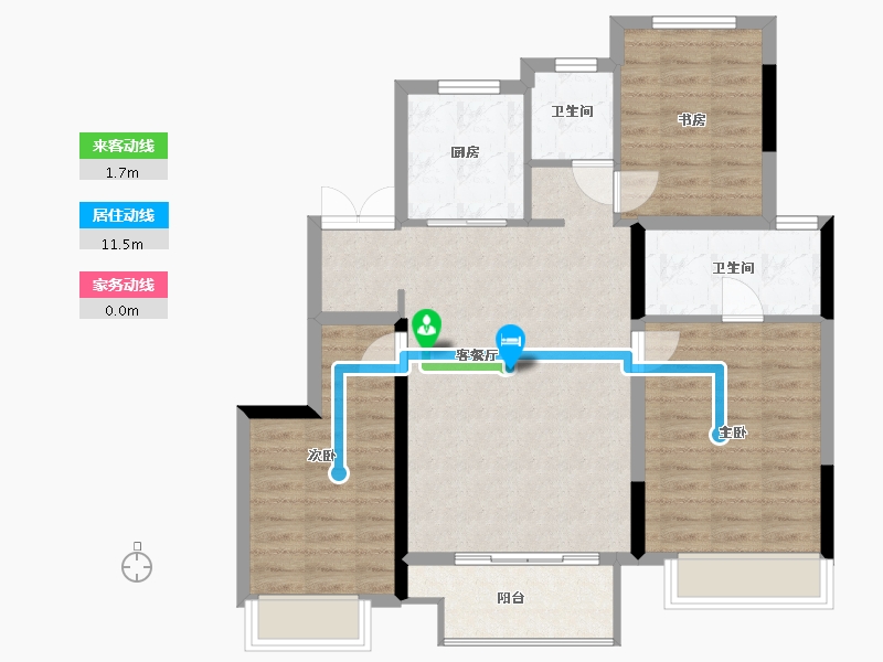 江苏省-常州市-新城熙悦-95.00-户型库-动静线