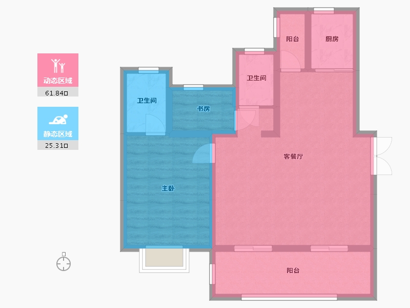 安徽省-六安市-万瑞天赋未来-77.62-户型库-动静分区