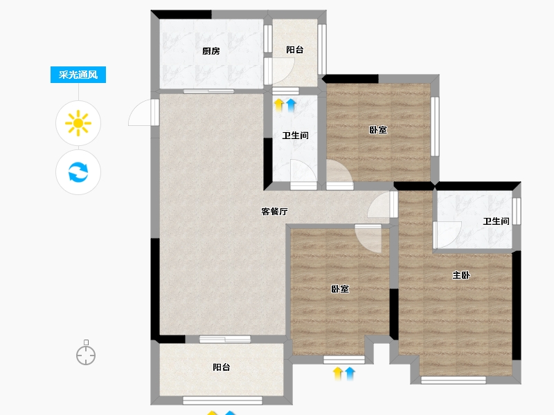 四川省-广安市-中广·悦府-90.00-户型库-采光通风