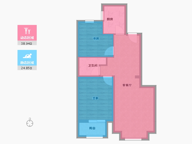 河北省-廊坊市-顺泽水榭花城-63.61-户型库-动静分区