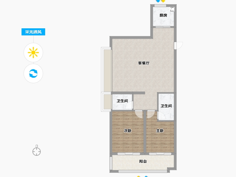 山东省-德州市-奥特莱斯.澜泊湾-124.00-户型库-采光通风