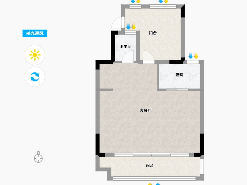 广东省-广州市-中海熙园-135.00-户型库-采光通风