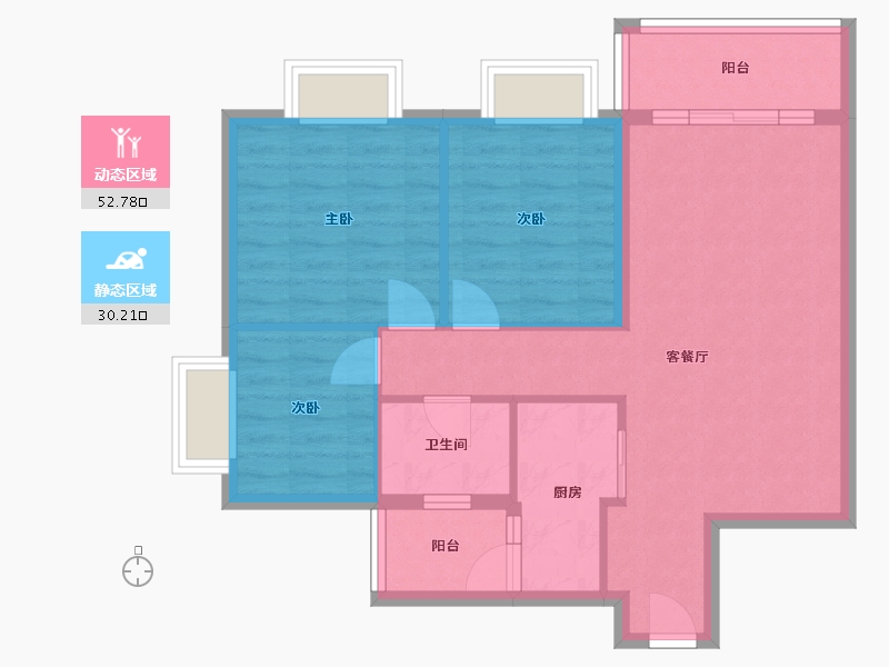 广东省-广州市-宝夏花园-74.82-户型库-动静分区