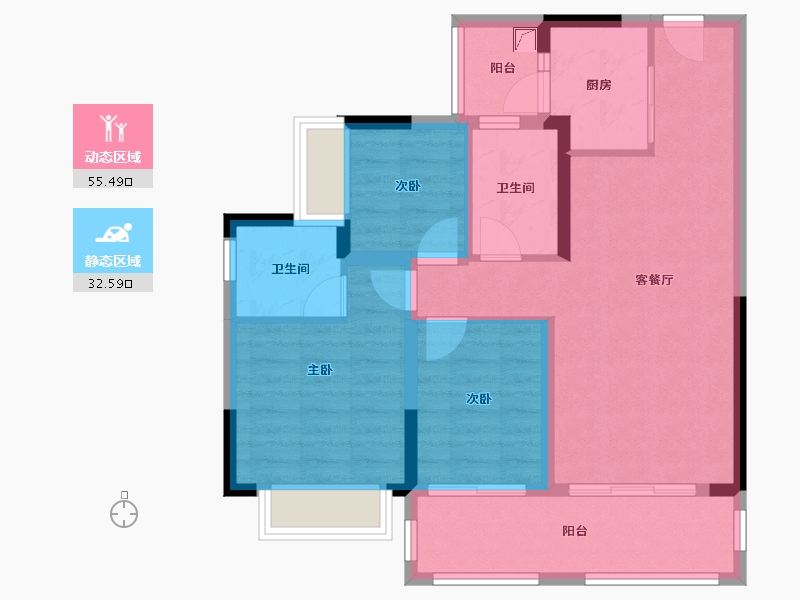 广东省-肇庆市-敏捷水映澜山-80.54-户型库-动静分区