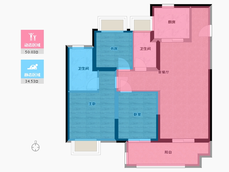 江苏省-无锡市-建发泊月湾-78.00-户型库-动静分区