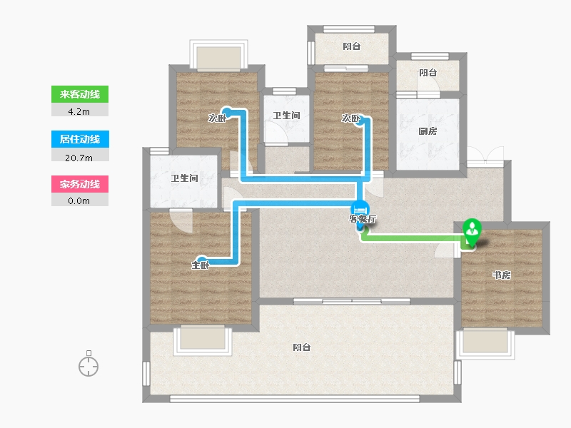 重庆-重庆市-龙湖林屿-103.97-户型库-动静线