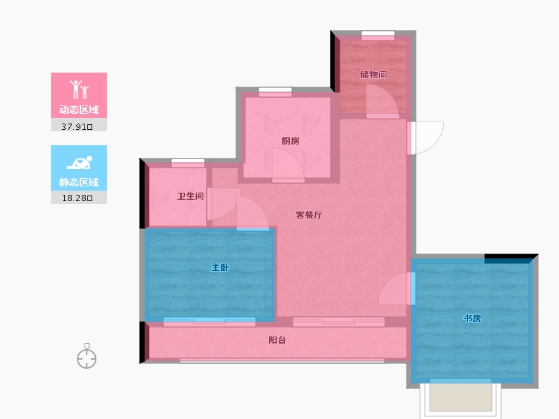 福建省-厦门市-禹州海墅-50.00-户型库-动静分区