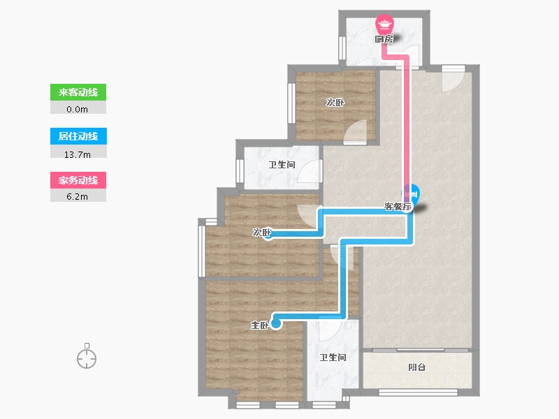 陕西省-西安市-翡丽城-一期-86.00-户型库-动静线