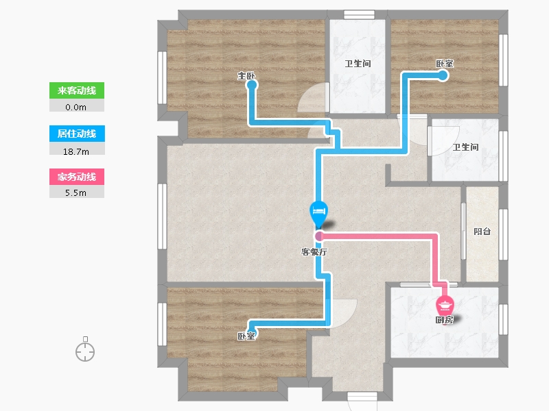 天津-天津市-未来城夏岚苑-85.00-户型库-动静线