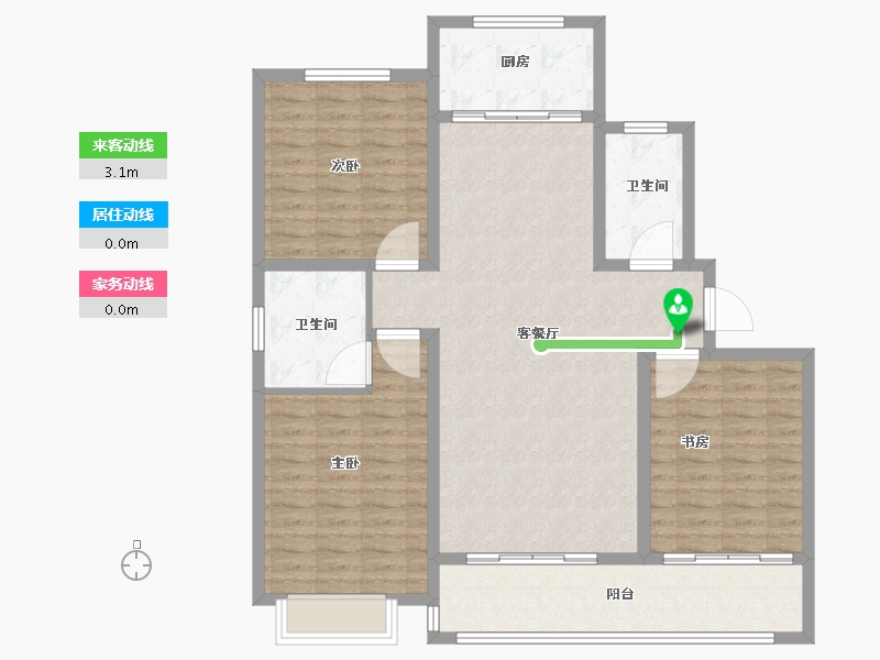 山西省-运城市-绿苑新城-115.00-户型库-动静线