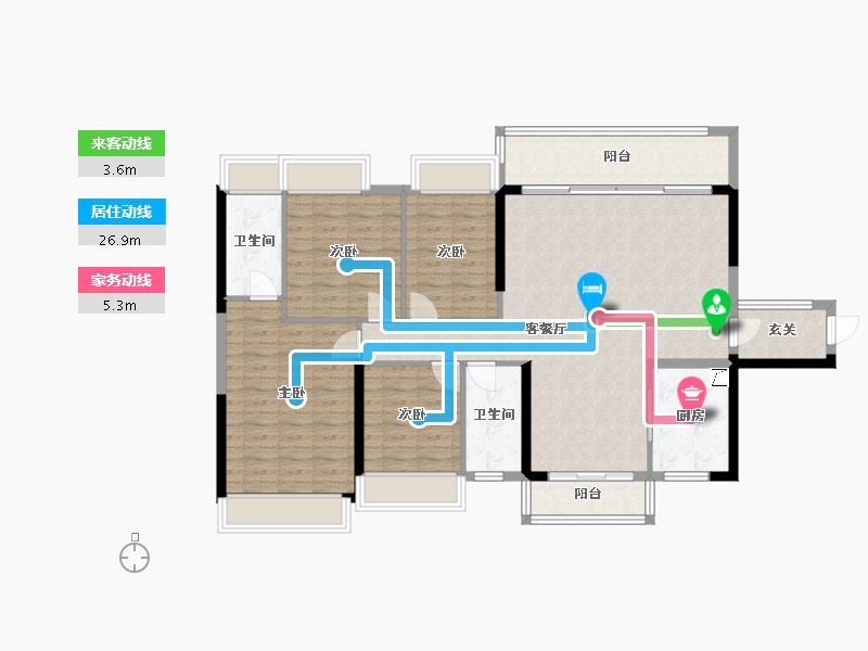 广东省-肇庆市-康耀花园-128.00-户型库-动静线