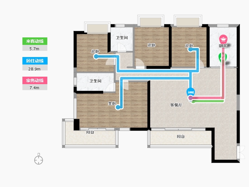 湖南省-长沙市-北辰三角洲-140.00-户型库-动静线