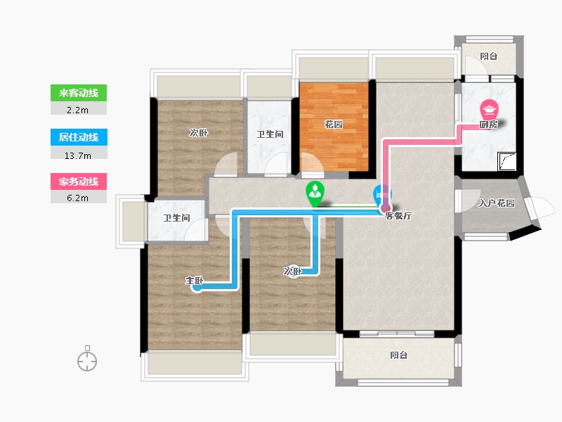 广东省-江门市-滨江名院-107.00-户型库-动静线