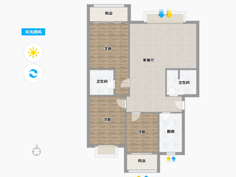 四川省-成都市-建新苑-120.00-户型库-采光通风