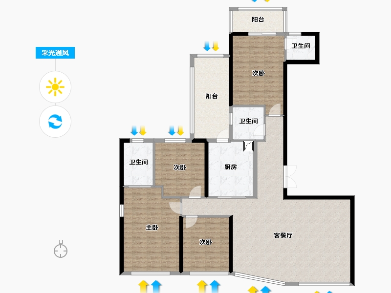 湖南省-长沙市-保利西海岸-170.00-户型库-采光通风