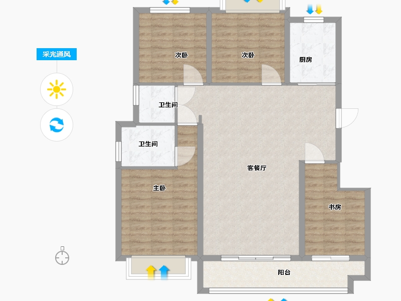 福建省-龙岩市-建发首院-110.00-户型库-采光通风