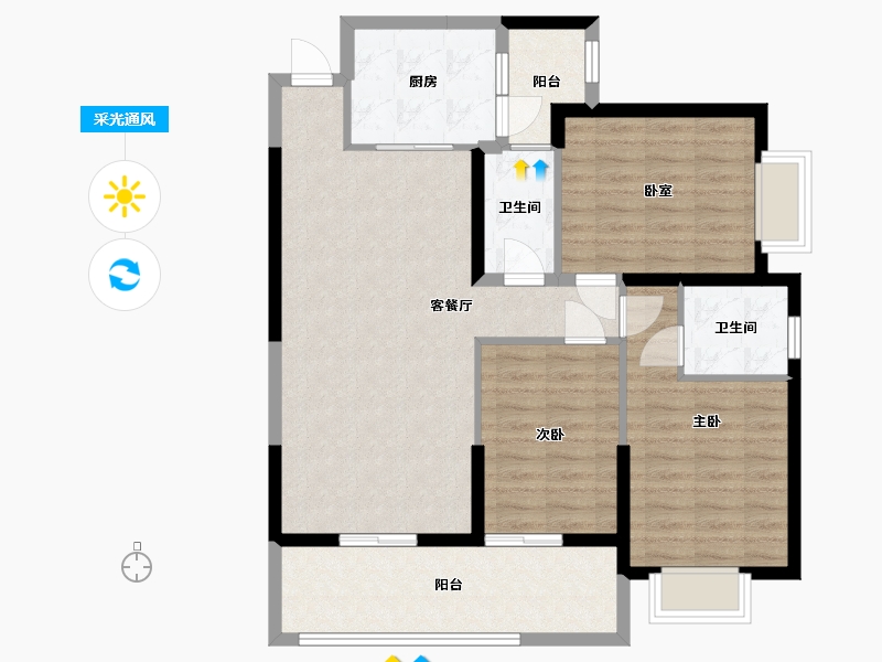 广西壮族自治区-南宁市-澜舍-95.00-户型库-采光通风