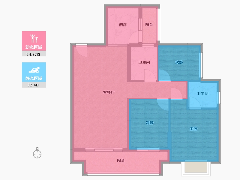 重庆-重庆市-中国摩-80.00-户型库-动静分区