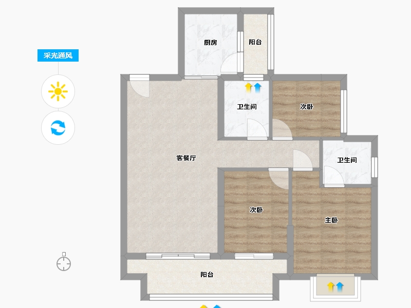 重庆-重庆市-中国摩-80.00-户型库-采光通风