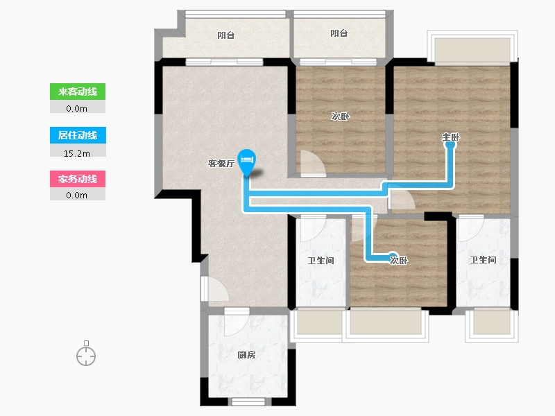 江苏省-苏州市-四季佳苑-86.00-户型库-动静线