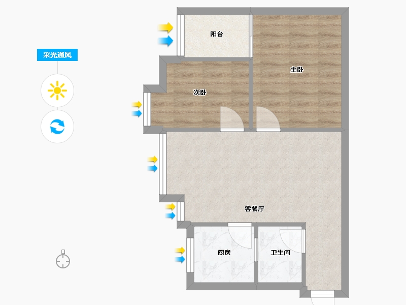 广东省-广州市-汇侨新城-北区-47.00-户型库-采光通风