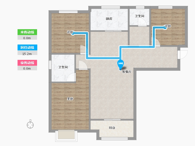 甘肃省-兰州市-龙舟·壹号院-87.25-户型库-动静线