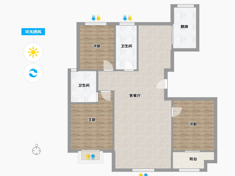 河南省-驻马店市-碧桂园-150.00-户型库-采光通风