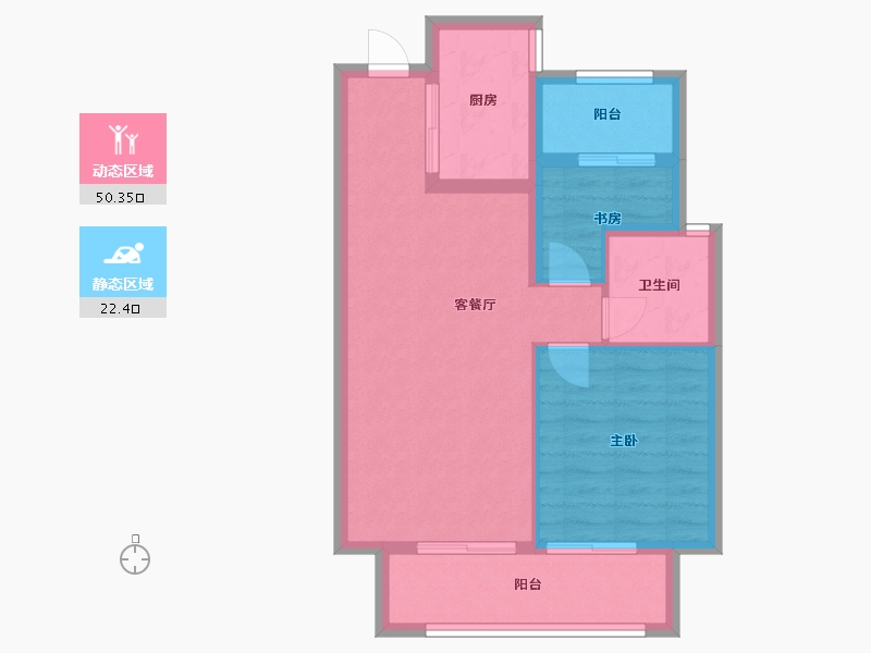 浙江省-嘉兴市-绿地新里程-65.00-户型库-动静分区