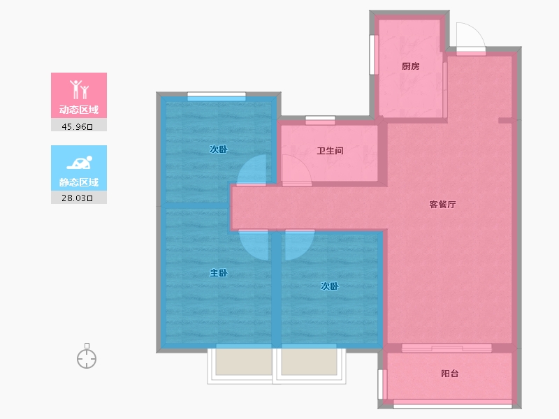 湖北省-武汉市-东原启城-二期-80.00-户型库-动静分区