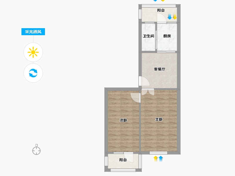 辽宁省-沈阳市-海洋小区-69.00-户型库-采光通风