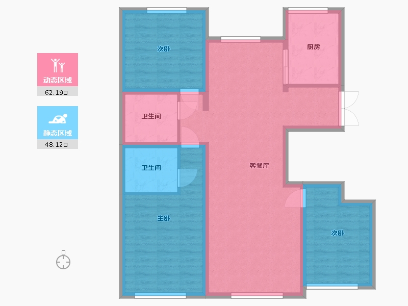 内蒙古自治区-巴彦淖尔市-云锦世家-116.00-户型库-动静分区